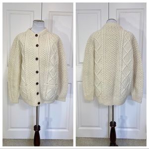 Irish Traditional Pure Wool Hand Knit Cardigan Sweater